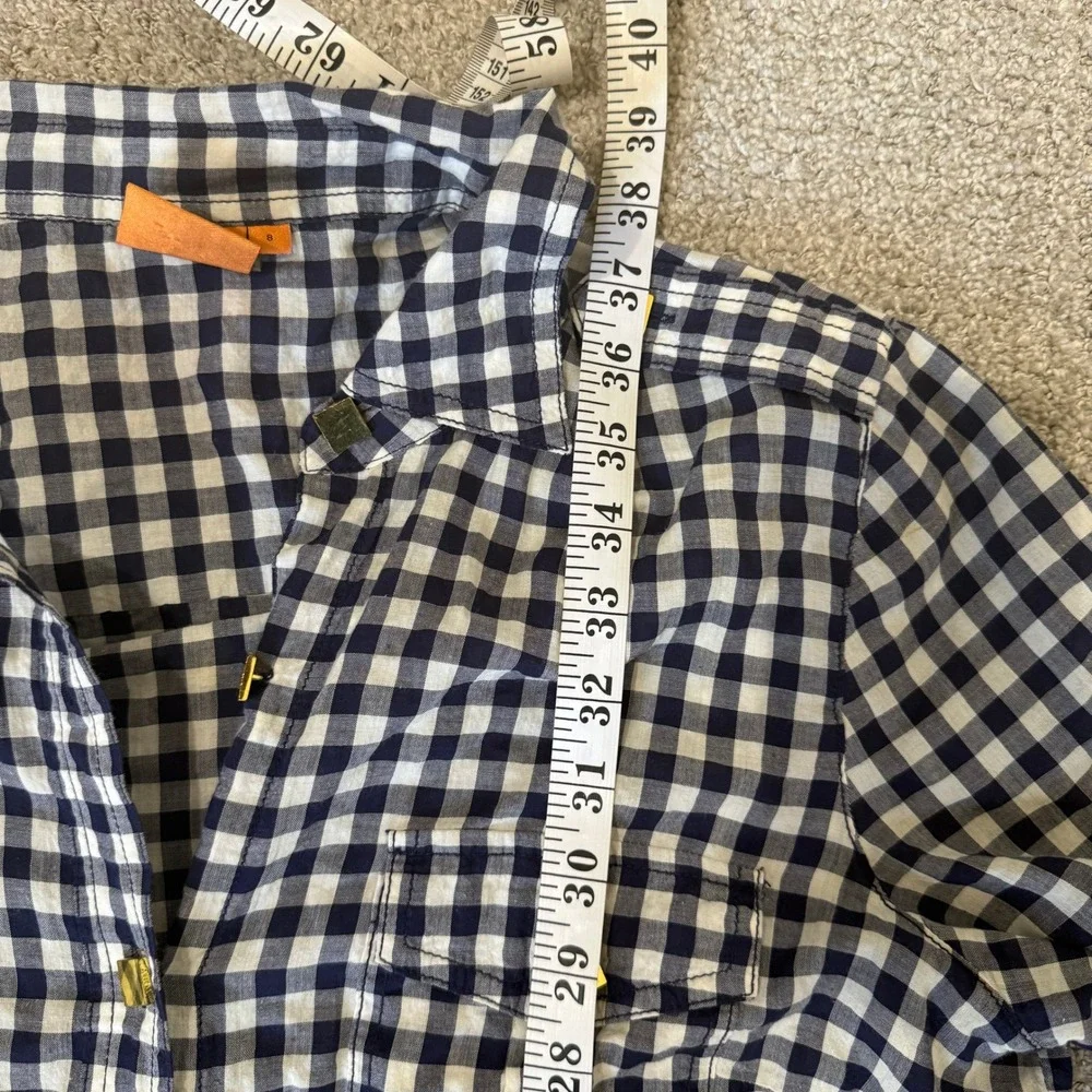 Tory Burch Gingham Shirt Dress Sz 8 Cotton Classic Preppy Designer Polished Chic